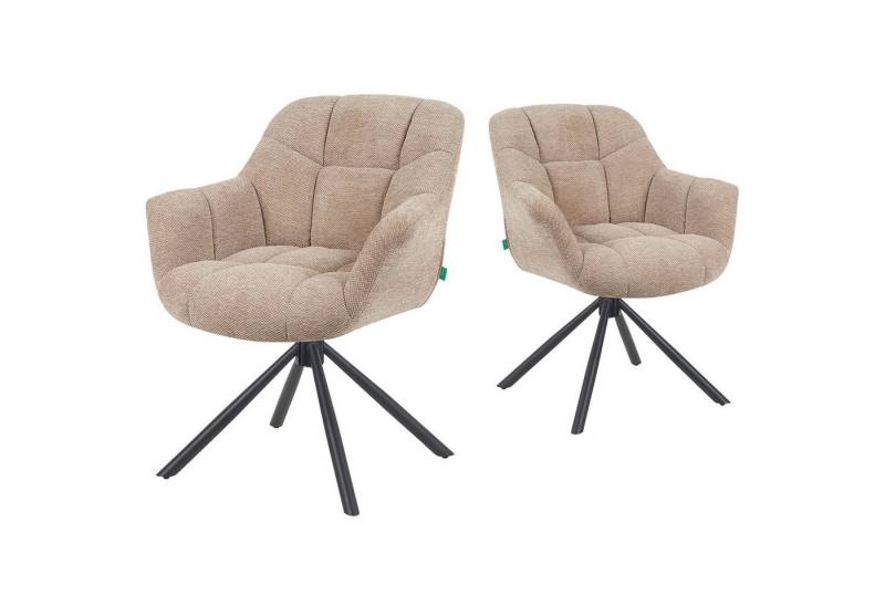 DUBI Möbel Polsterstuhl Mika-Luka 2er-Set, pulverbeschichtet, 360° drehbar im 2er-Set DUBI Möbel Polsterstuhl Mika-Luka 2er-Set, pulverbeschichtet, 360° drehbar im 2er-Set von DUBI Möbel