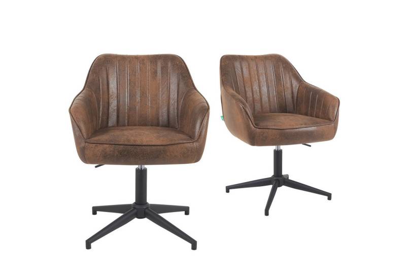 DUBI Möbel Polsterstuhl Mika-Maya 2er-Set, Federkern, pulverbeschichtet, 360° drehbar im 2er-Set von DUBI Möbel