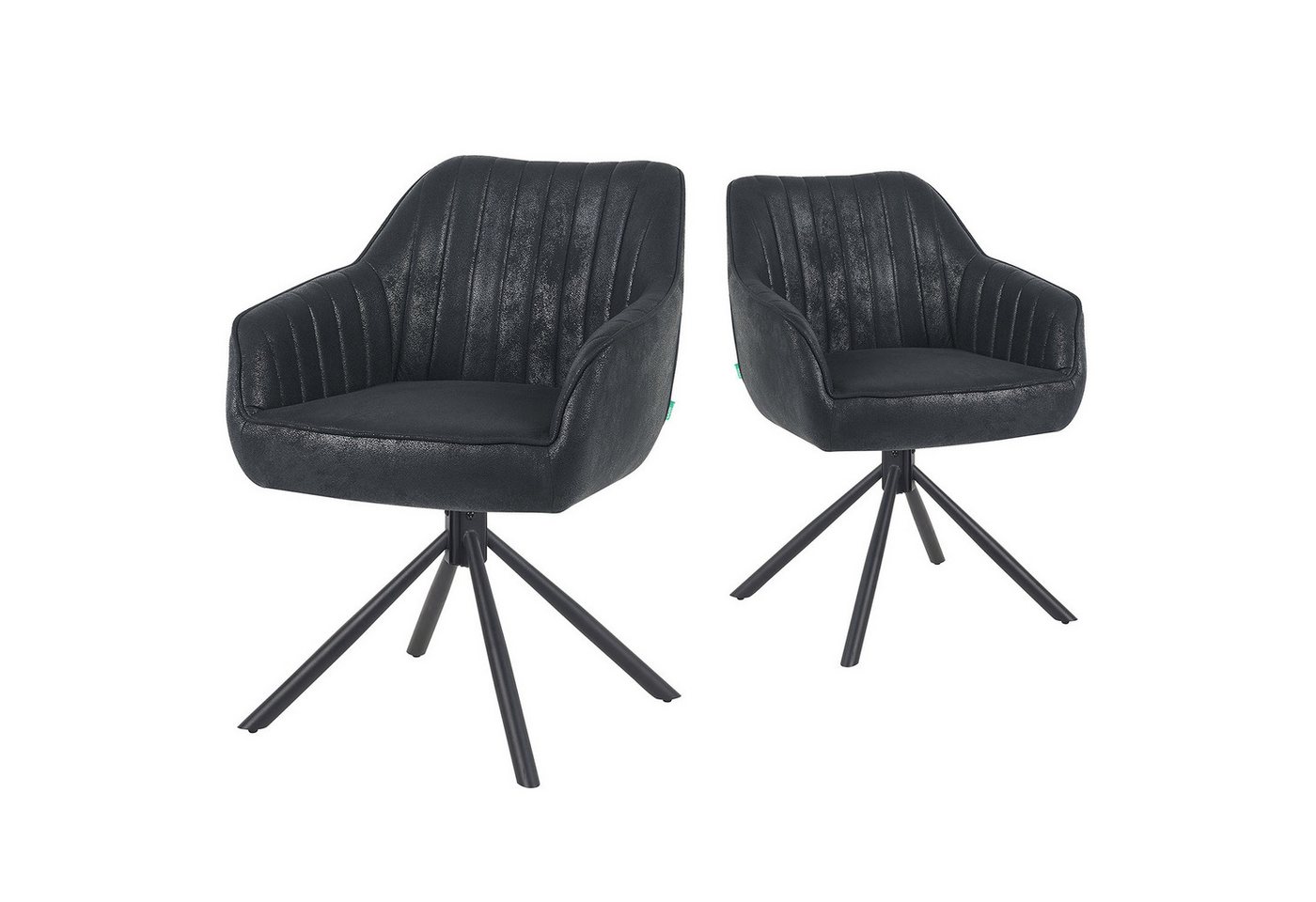 DUBI Möbel Polsterstuhl Mika-Maya 2er-Set, Federkern, pulverbeschichtet, 360° drehbar im 2er-Set DUBI Möbel Polsterstuhl Mika-Maya 2er-Set, Federkern, pulverbeschichtet, 360° drehbar im 2er-Set von DUBI Möbel