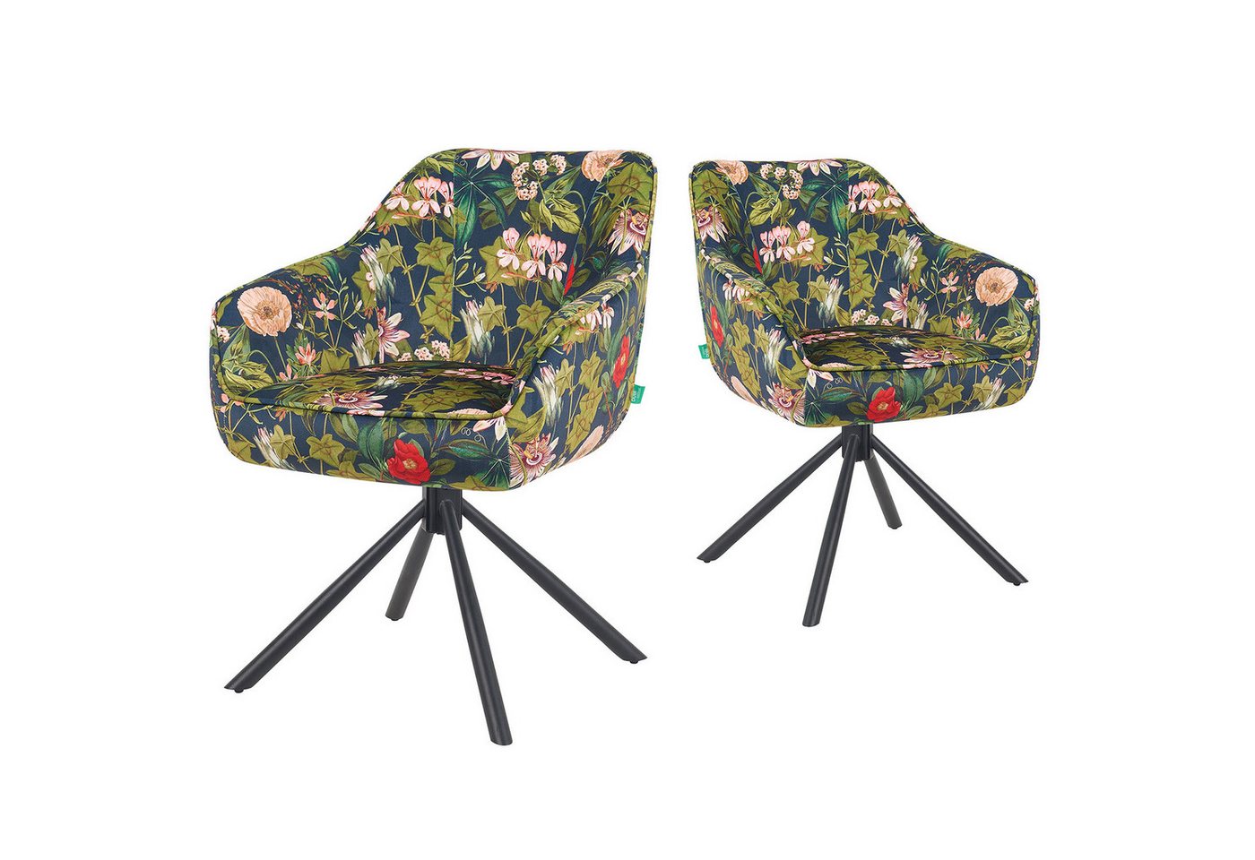 DUBI Möbel Polsterstuhl Mika-Maya 2er-Set, Federkern, pulverbeschichtet, 360° drehbar im 2er-Set DUBI Möbel Polsterstuhl Mika-Maya 2er-Set, Federkern, pulverbeschichtet, 360° drehbar im 2er-Set von DUBI Möbel