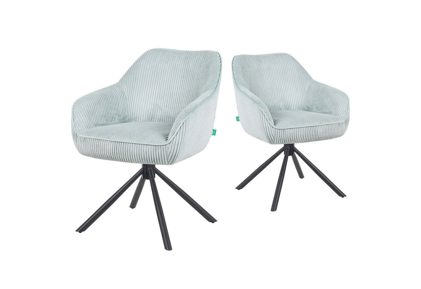 DUBI Möbel Polsterstuhl Mika-Maya 2er-Set, Federkern, pulverbeschichtet, 360° drehbar im 2er-Set DUBI Möbel Polsterstuhl Mika-Maya 2er-Set, Federkern, pulverbeschichtet, 360° drehbar im 2er-Set von DUBI Möbel