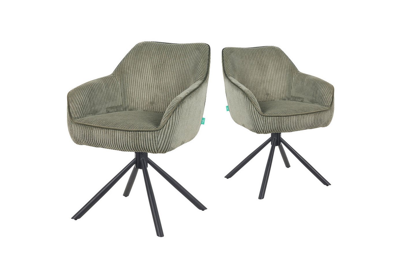 DUBI Möbel Polsterstuhl Mika-Maya 2er-Set, Federkern, pulverbeschichtet, 360° drehbar im 2er-Set DUBI Möbel Polsterstuhl Mika-Maya 2er-Set, Federkern, pulverbeschichtet, 360° drehbar im 2er-Set von DUBI Möbel