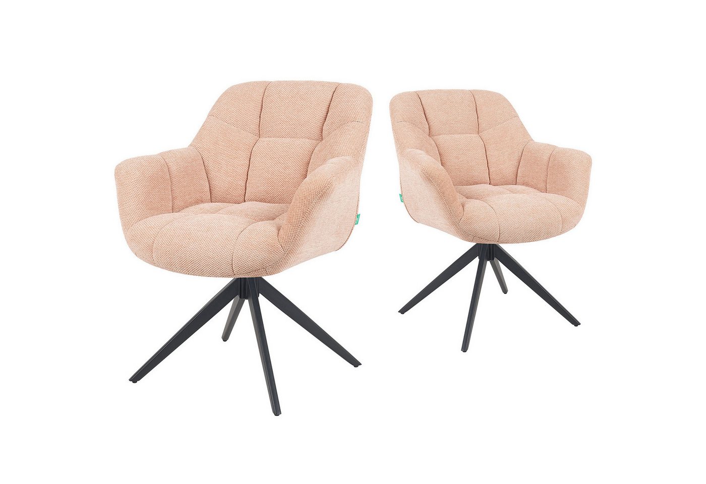 DUBI Möbel Polsterstuhl Mika-Mila 2er-Set, pulverbeschichtet, 360° drehbar im 2er-Set DUBI Möbel Polsterstuhl Mika-Mila 2er-Set, pulverbeschichtet, 360° drehbar im 2er-Set von DUBI Möbel