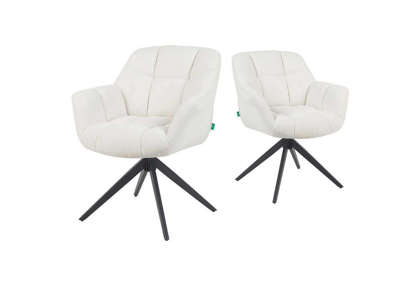 DUBI Möbel Polsterstuhl Mika-Mila 2er-Set, pulverbeschichtet, 360° drehbar im 2er-Set DUBI Möbel Polsterstuhl Mika-Mila 2er-Set, pulverbeschichtet, 360° drehbar im 2er-Set von DUBI Möbel