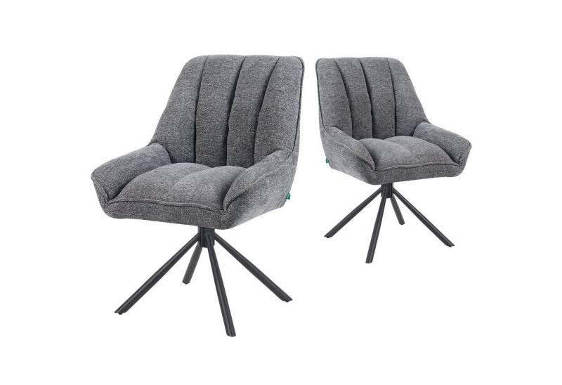 DUBI Möbel Polsterstuhl Mika-Mira 2er-Set, Federkern, pulverbeschichtet, 360° drehbar im 2er-Set von DUBI Möbel