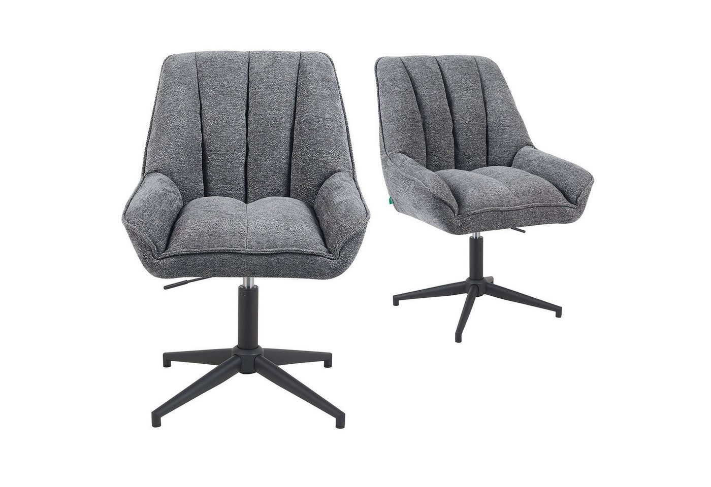 DUBI Möbel Polsterstuhl Mika-Mira 2er-Set, Federkern, pulverbeschichtet, 360° drehbar im 2er-Set DUBI Möbel Polsterstuhl Mika-Mira 2er-Set, Federkern, pulverbeschichtet, 360° drehbar im 2er-Set von DUBI Möbel