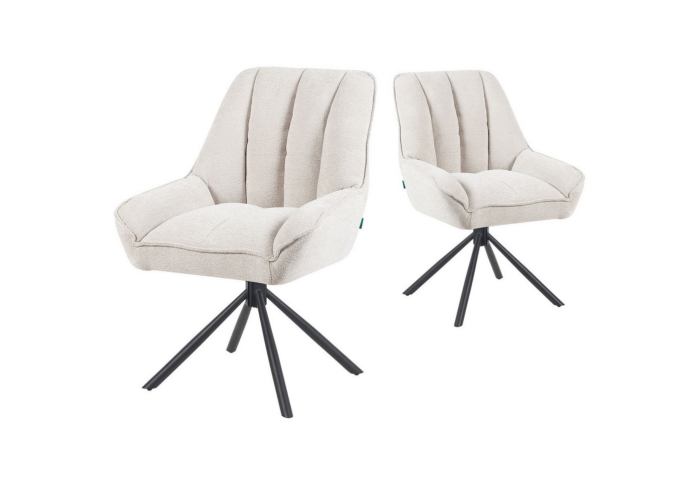 DUBI Möbel Polsterstuhl Mika-Mira 2er-Set, Federkern, pulverbeschichtet, 360° drehbar im 2er-Set DUBI Möbel Polsterstuhl Mika-Mira 2er-Set, Federkern, pulverbeschichtet, 360° drehbar im 2er-Set von DUBI Möbel