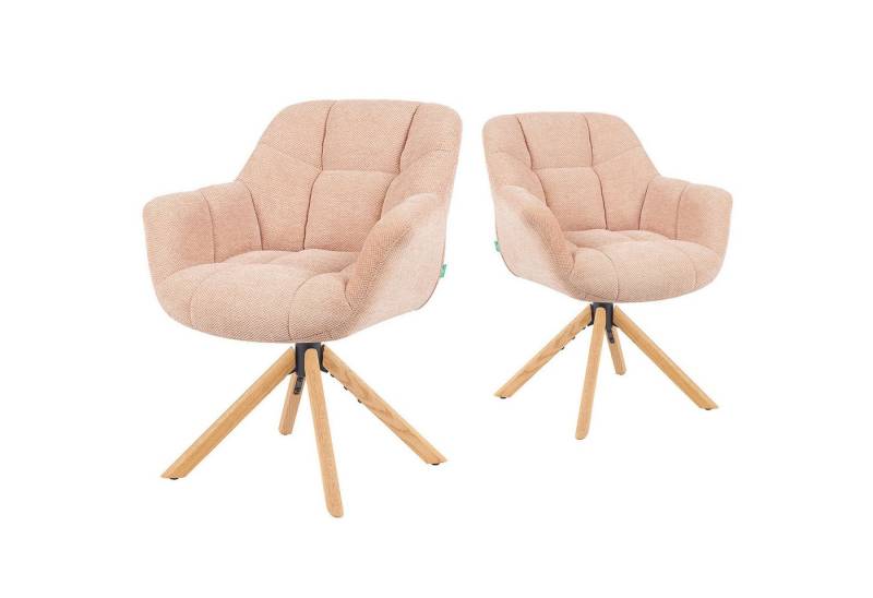 DUBI Möbel Polsterstuhl Mika-Nea 2er-Set, Eiche geölt, 360° drehbar mit Rückstellfunktion im 2er-Set DUBI Möbel Polsterstuhl Mika-Nea 2er-Set, Eiche geölt, 360° drehbar mit Rückstellfunktion im 2er-Set von DUBI Möbel