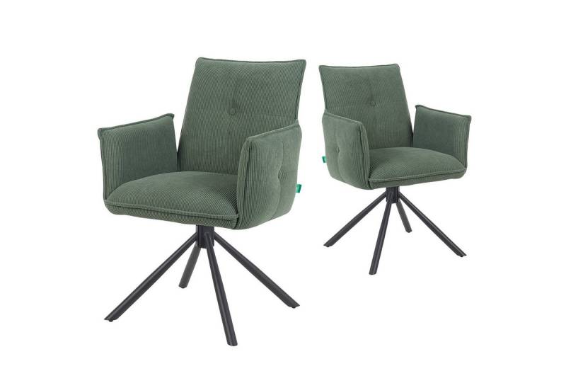 DUBI Möbel Polsterstuhl Mika-Nevio 2er-Set, Federkern, pulverbeschichtet, 360° drehbar im 2er-Set DUBI Möbel Polsterstuhl Mika-Nevio 2er-Set, Federkern, pulverbeschichtet, 360° drehbar im 2er-Set von DUBI Möbel