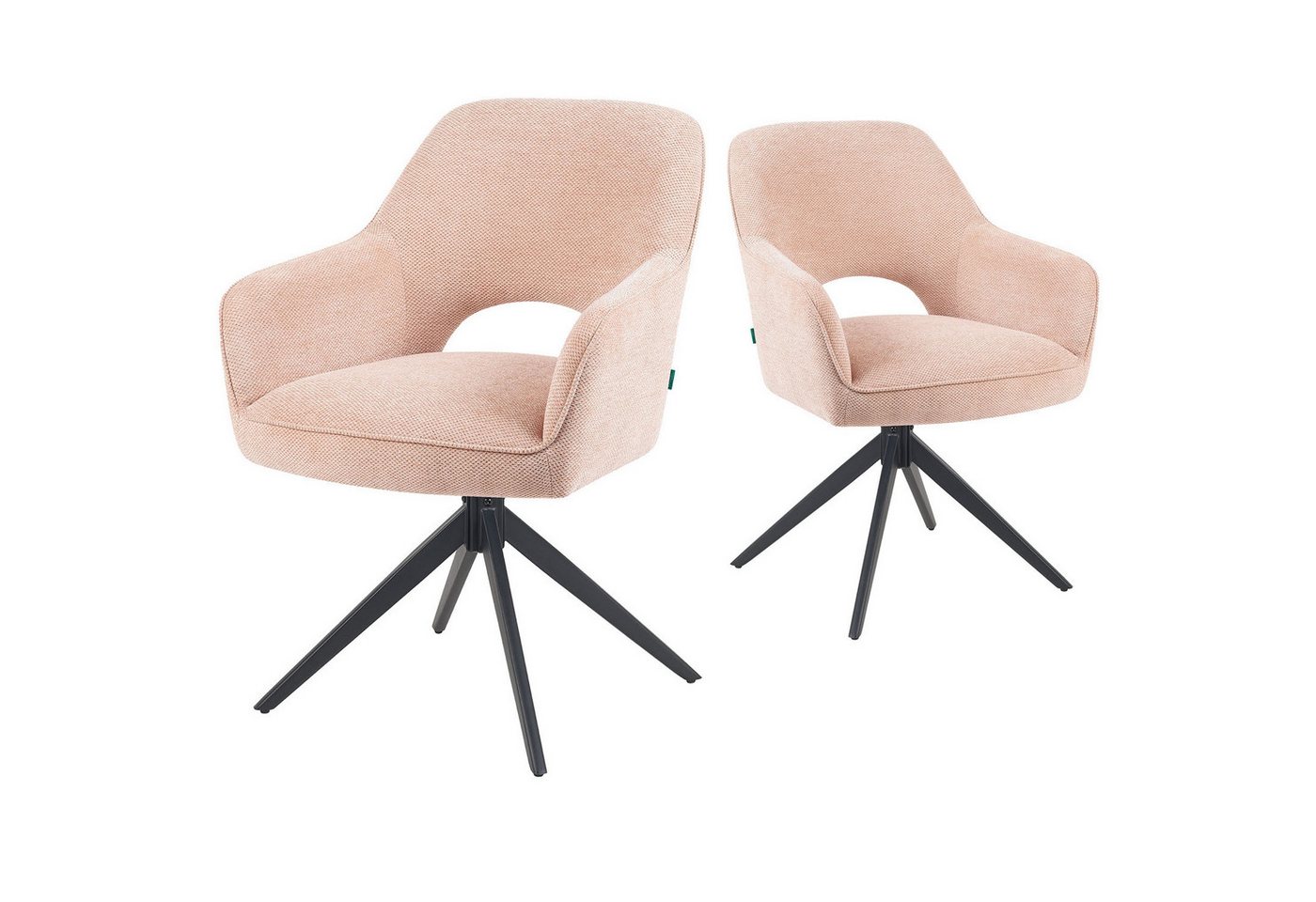 DUBI Möbel Polsterstuhl Mika-Nils 2er-Set, Federkern, pulverbeschichtet, 360° drehbar im 2er-Set DUBI Möbel Polsterstuhl Mika-Nils 2er-Set, Federkern, pulverbeschichtet, 360° drehbar im 2er-Set von DUBI Möbel