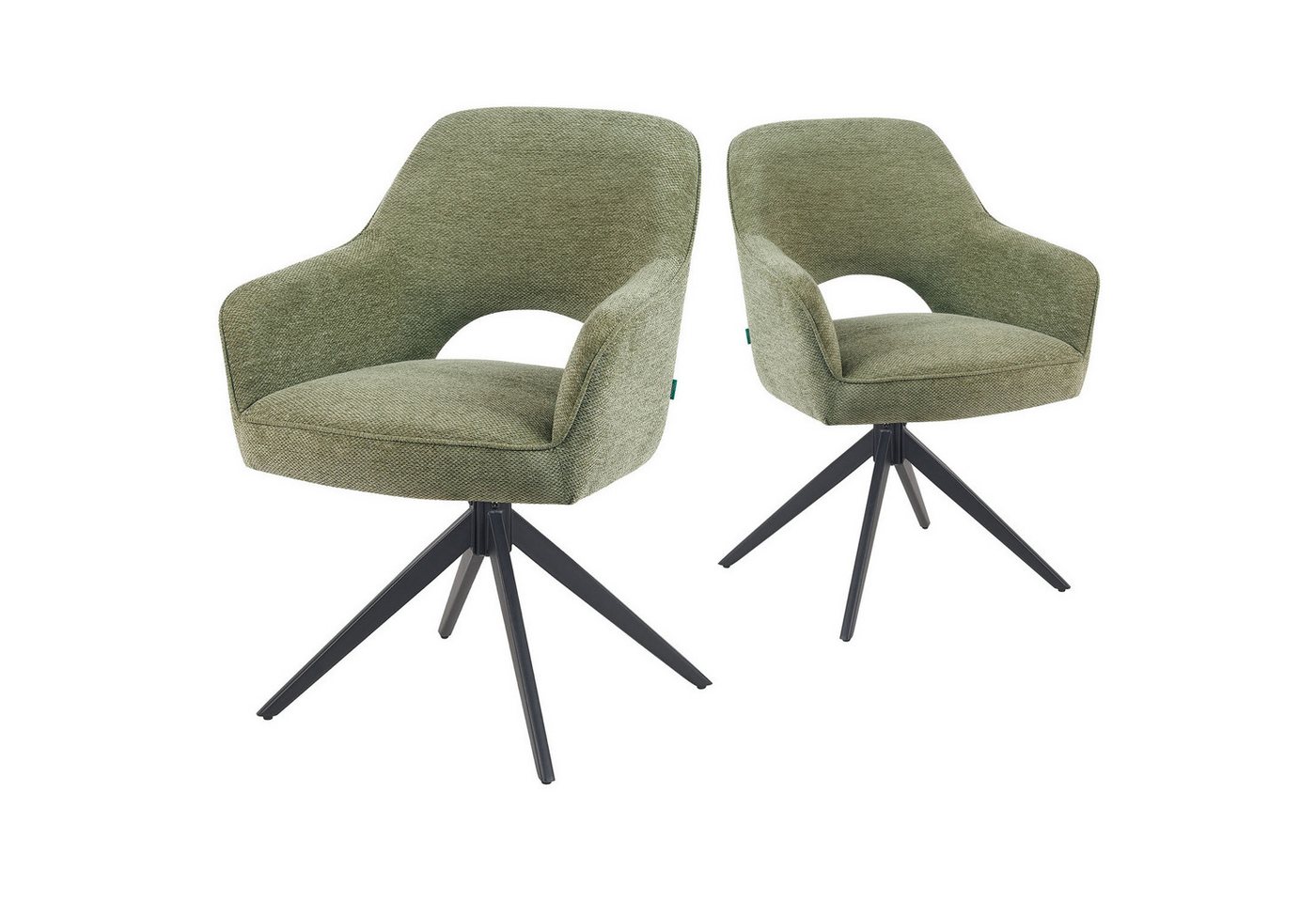 DUBI Möbel Polsterstuhl Mika-Nils 2er-Set, Federkern, pulverbeschichtet, 360° drehbar im 2er-Set DUBI Möbel Polsterstuhl Mika-Nils 2er-Set, Federkern, pulverbeschichtet, 360° drehbar im 2er-Set von DUBI Möbel