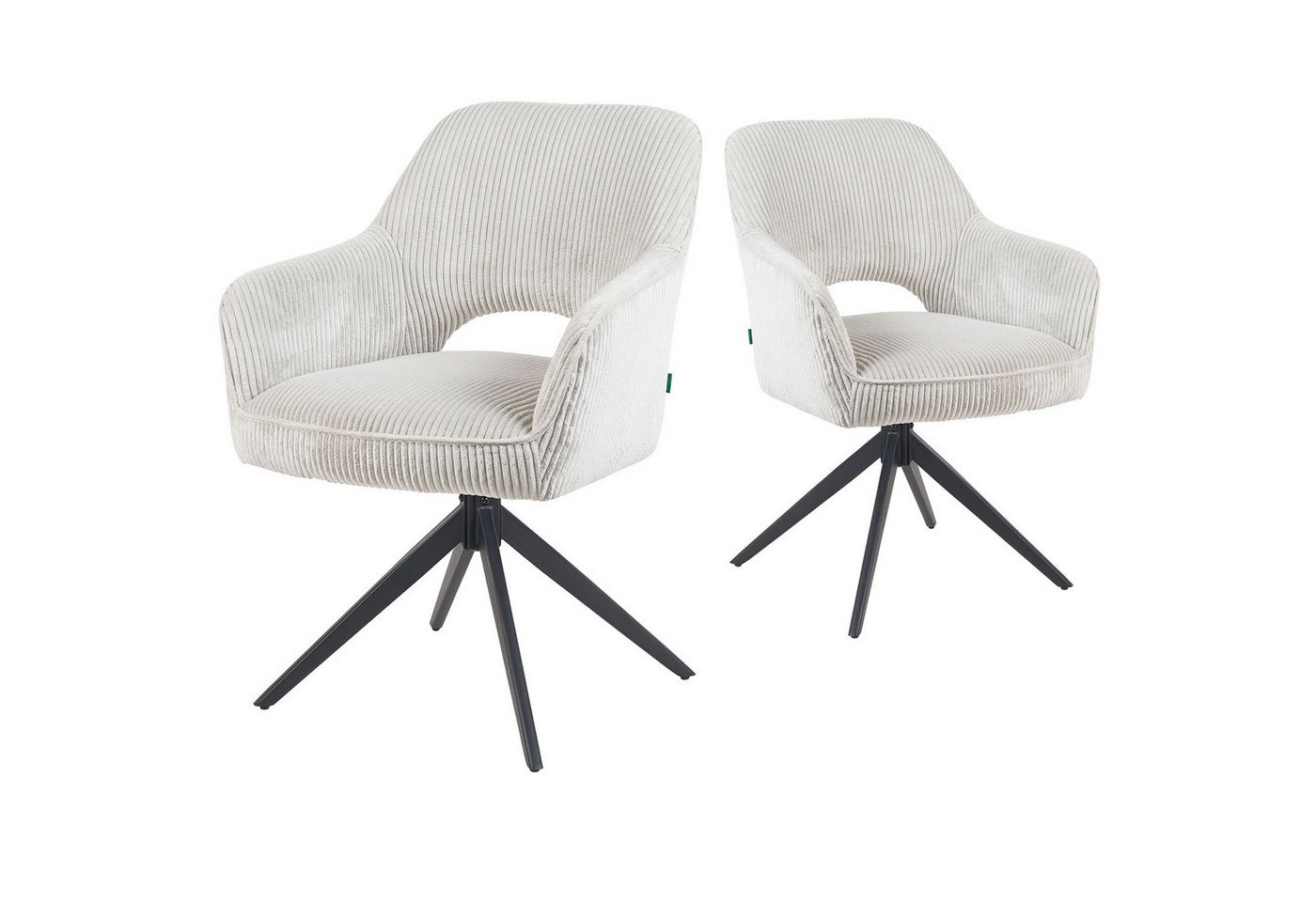 DUBI Möbel Drehstuhl Mika-Nils, Federkern, pulverbeschichtet, 360° drehbar im 2er-Set DUBI Möbel Drehstuhl Mika-Nils, Federkern, pulverbeschichtet, 360° drehbar im 2er-Set von DUBI Möbel