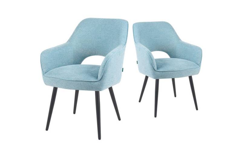 DUBI Möbel Polsterstuhl Mika-Nils 2er-Set, Federkern, pulverbeschichtet, 360° drehbar im 2er-Set von DUBI Möbel