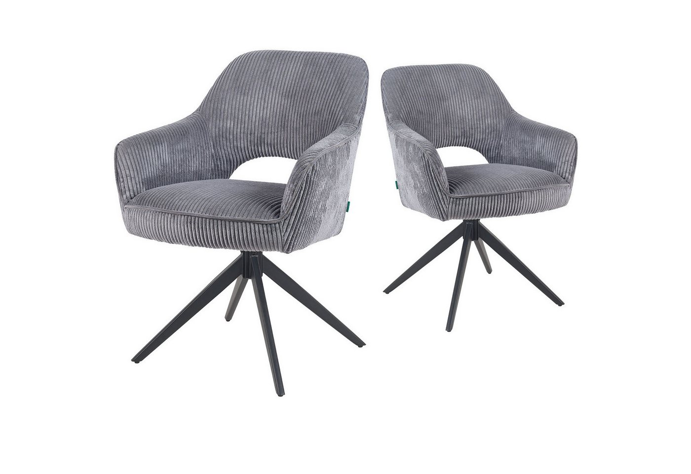 DUBI Möbel Drehstuhl Mika-Nils, Federkern, pulverbeschichtet, 360° drehbar im 2er-Set DUBI Möbel Drehstuhl Mika-Nils, Federkern, pulverbeschichtet, 360° drehbar im 2er-Set von DUBI Möbel