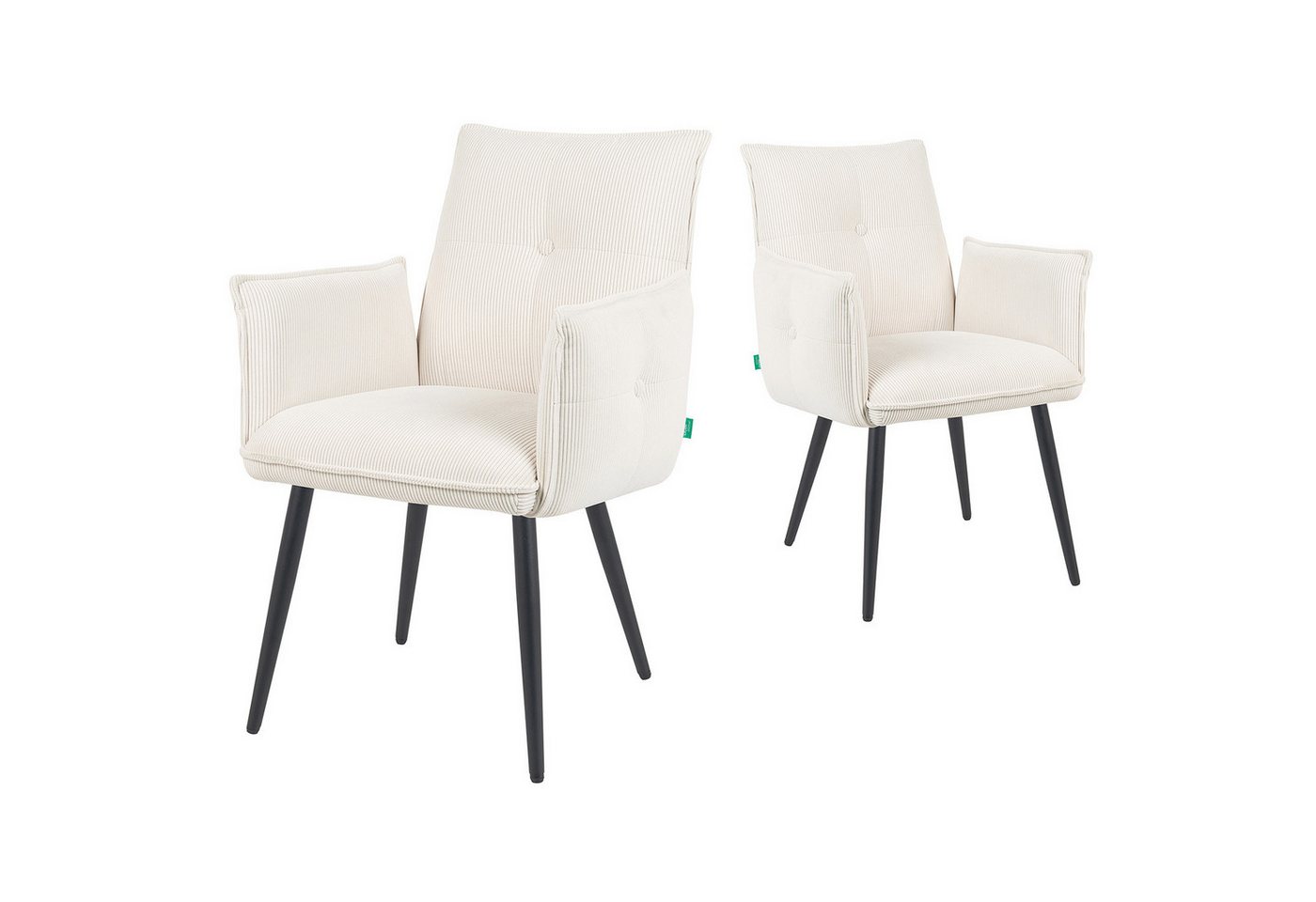 DUBI Möbel Polsterstuhl Mika-Nina 2er-Set, Federkern, pulverbeschichtet, 360° drehbar im 2er-Set DUBI Möbel Polsterstuhl Mika-Nina 2er-Set, Federkern, pulverbeschichtet, 360° drehbar im 2er-Set von DUBI Möbel