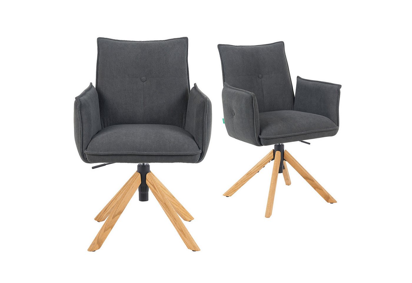 DUBI Möbel Polsterstuhl Mika-Paul, Federkern, Eiche geölt, 360° drehbar & höhenverstellbar im 2er-Set DUBI Möbel Polsterstuhl Mika-Paul, Federkern, Eiche geölt, 360° drehbar & höhenverstellbar im 2er-Set von DUBI Möbel