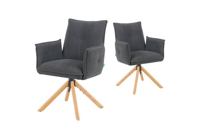 DUBI Möbel Polsterstuhl Mika-Paul 2er-Set, Federkern, Eiche geölt, 360° drehbar, Rückstellfunktion im 2er-Set DUBI Möbel Polsterstuhl Mika-Paul 2er-Set, Federkern, Eiche geölt, 360° drehbar, Rückstellfunktion im 2er-Set von DUBI Möbel