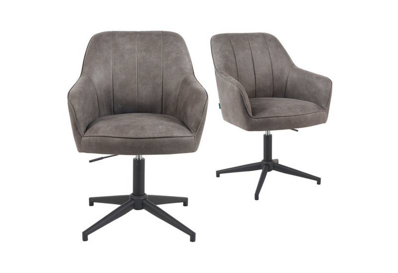 DUBI Möbel Polsterstuhl Mika-Piet 2er-Set, Federkern, pulverbeschichtet, 360° drehbar im 2er-Set von DUBI Möbel