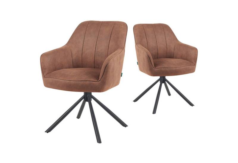DUBI Möbel Polsterstuhl Mika-Piet 2er-Set, Federkern, pulverbeschichtet, 360° drehbar im 2er-Set DUBI Möbel Polsterstuhl Mika-Piet 2er-Set, Federkern, pulverbeschichtet, 360° drehbar im 2er-Set von DUBI Möbel