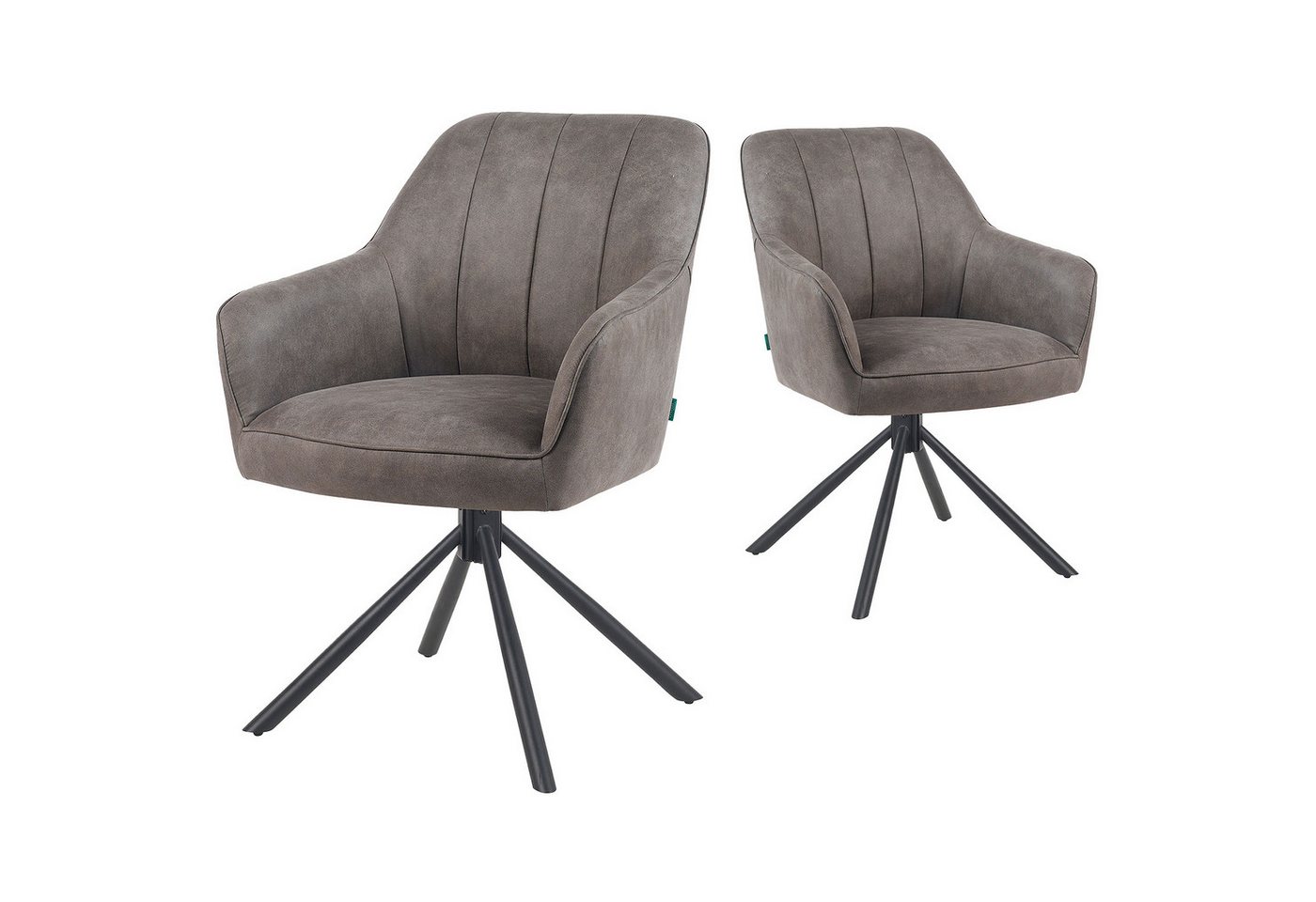 DUBI Möbel Polsterstuhl Mika-Piet 2er-Set, Federkern, pulverbeschichtet, 360° drehbar im 2er-Set DUBI Möbel Polsterstuhl Mika-Piet 2er-Set, Federkern, pulverbeschichtet, 360° drehbar im 2er-Set von DUBI Möbel