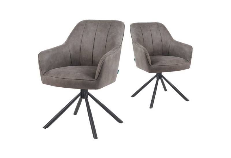 DUBI Möbel Polsterstuhl Mika-Piet 2er-Set, Federkern, pulverbeschichtet, 360° drehbar im 2er-Set DUBI Möbel Polsterstuhl Mika-Piet 2er-Set, Federkern, pulverbeschichtet, 360° drehbar im 2er-Set von DUBI Möbel