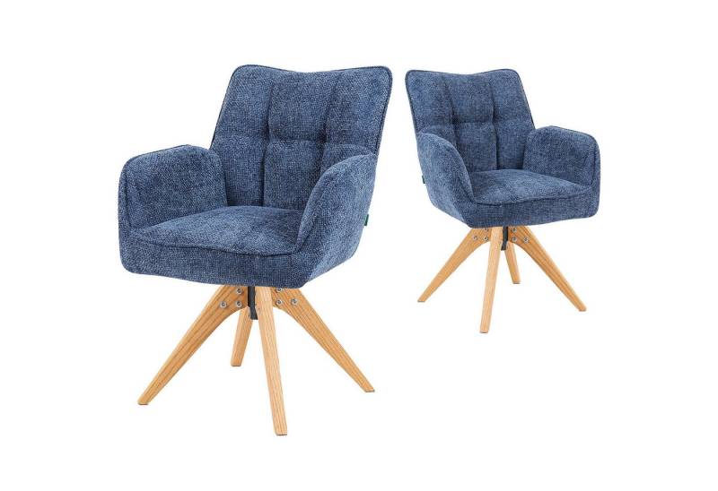 DUBI Möbel Polsterstuhl Mika-Theo 2er-Set, Federkern, Eiche geölt, 360° drehbar im 2er-Set DUBI Möbel Polsterstuhl Mika-Theo 2er-Set, Federkern, Eiche geölt, 360° drehbar im 2er-Set von DUBI Möbel