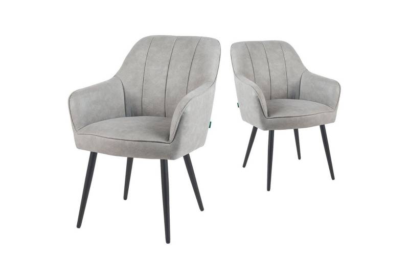 DUBI Möbel Polsterstuhl Mika-Timo 2er-Set, Federkern, pulverbeschichtet, 360° drehbar im 2er-Set von DUBI Möbel