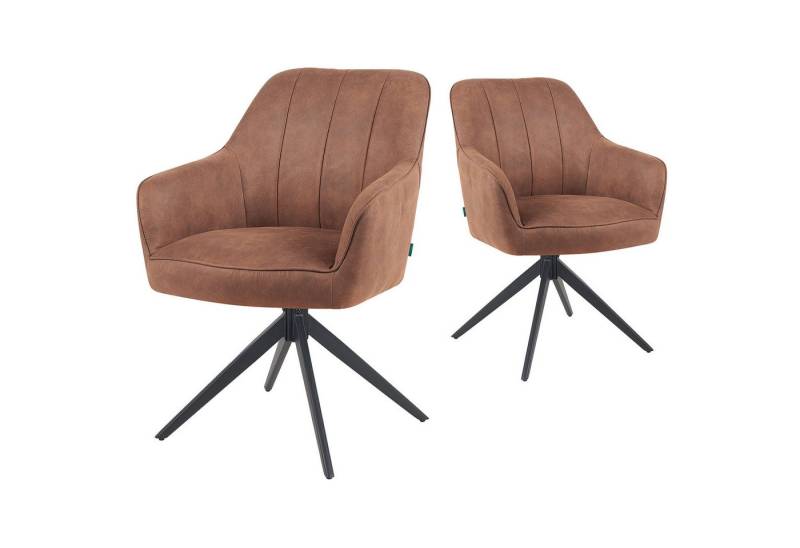 DUBI Möbel Polsterstuhl Mika-Timo 2er-Set, Federkern, pulverbeschichtet, 360° drehbar im 2er-Set DUBI Möbel Polsterstuhl Mika-Timo 2er-Set, Federkern, pulverbeschichtet, 360° drehbar im 2er-Set von DUBI Möbel