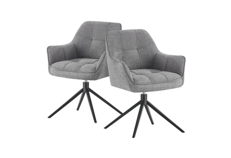 DUBI Möbel Polsterstuhl THOMAS-MIRA, 360° drehbar mit Rückholfunktion 2er-Set von DUBI Möbel