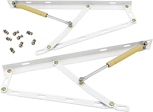 DUBTEDHOU Aufwärts hydraulische Hebebettmechanismus, 2 Stücke Pneumatische Schwarz/Weiß Hydraulische Bett Hebe Mechanismen Gas Federbein for Sofa Bett Box Lagerung Platzsparend(White,150cm/4.9ft) von DUBTEDHOU