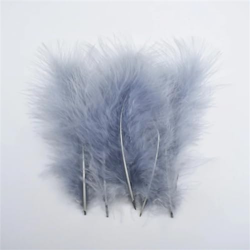 DUBTEDHOU Federn Dekoration von DIY Handwerk, Packung mit 20 mehrfarbigen Truthahnfedern for Fliegenbinden von Kleidung, Schmuck, Hochzeitsdekoration(Gray) von DUBTEDHOU