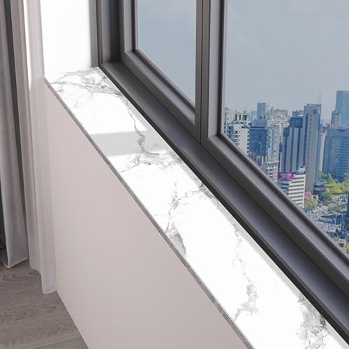 DUBTEDHOU PVC-Schmalfensterkissen, Fensterbankmatte Weiß Mehrere Größen(White B,130x10cm (51 1/8"x4")) von DUBTEDHOU