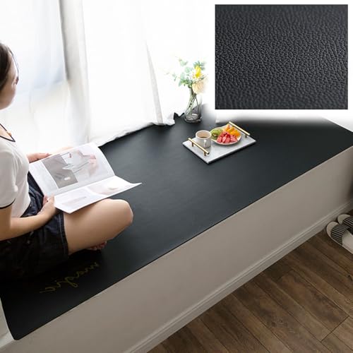 DUBTEDHOU PVC-Schmalfensterkissen, wasserdichte, rutschfeste Fensterbankmatte, Mehrfarbig, mehrere Größen, zuschneidbar(Black,230x70cm (90.6x27.6in)) von DUBTEDHOU