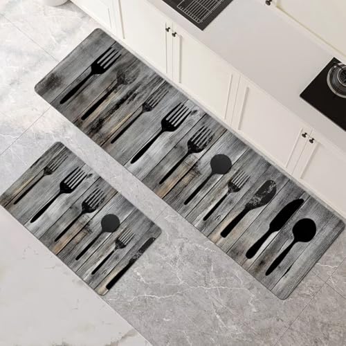 DUBTEDHOU Küchenfußboden, Küchenteppich-Set, 2er-Pack, Mehrfarbig, mehrere Größen(50x80cm+50x150cm(19.69x31.50in+16.69x59.06in)) von DUBTEDHOU