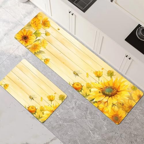 DUBTEDHOU Küchenfußboden, Küchenteppich-Set, 2er-Pack, Mehrfarbig, mehrere Größen(70x100cm+70x210cm(27.56x39.37in+27.56x82.68in)) von DUBTEDHOU