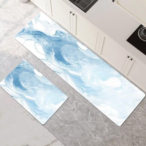 DUBTEDHOU Küchenfußboden, Küchenteppich-Set, 2er-Pack, Mehrfarbig, mehrere Größen(90x140cm+90x270cm(35.13x55.12in+35.13x106.30in)) von DUBTEDHOU