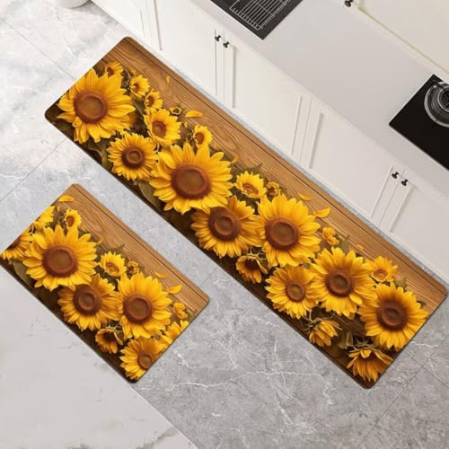 DUBTEDHOU Küchenfußboden, Waschbares, rutschfestes Küchenmatten-Set, 2er-Pack, Mehrfarbig, mehrere Größen(60x90cm+60x180cm(23.62x35.43in+23.62x70.87in)) von DUBTEDHOU