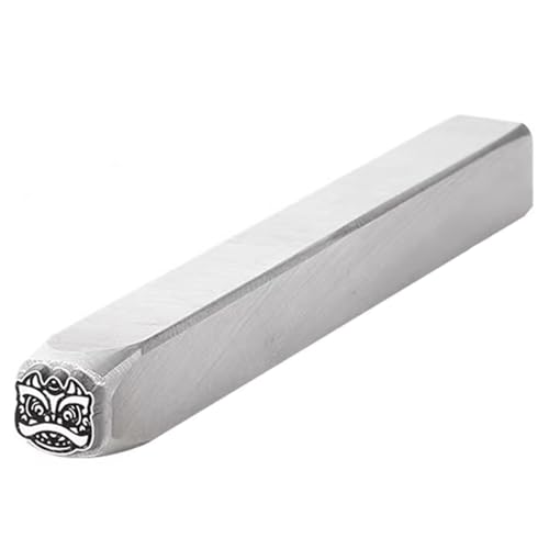 DUBTEDHOU Metallstanzwerkzeuge, Metallmusterstangen, Stahl Metall Design Stempel Kit 74mm for Schmuck Leder Metall(Lion10) von DUBTEDHOU