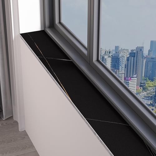 DUBTEDHOU PVC-Schmalfensterkissen, Fensterbankmatte, Schwarz, 60–200 cm x 10–40 cm(Black B,110x10cm (43 1/4"x4")) von DUBTEDHOU