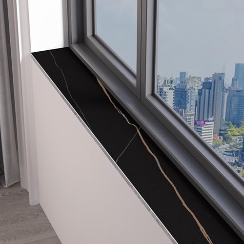 DUBTEDHOU PVC-Schmalfensterkissen, Fensterbankmatte, Schwarz, 60–200 cm x 10–40 cm(Black a,110x15cm (43 1/4" x5 7/8")) von DUBTEDHOU