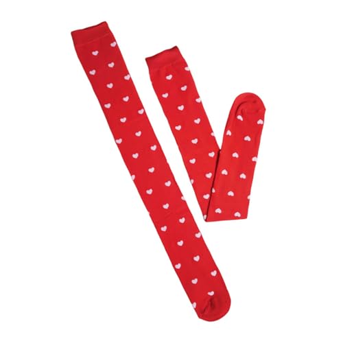 DUBTEDHOU Wärme Strümpfe im Winter, Damen Kompressions-Kniestrümpfe, 3er-Pack, mehrfarbig, Einheitsgröße(A red 3 pairs) von DUBTEDHOU