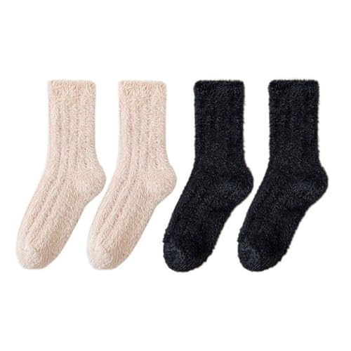 DUBTEDHOU Wärme Strümpfe im Winter, Damen Thermosocken 4er oder 7er Pack Mehrfarbig(4 Pairs C) von DUBTEDHOU