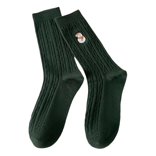 DUBTEDHOU Wärme Strümpfe im Winter, Damen Weihnachts-Wadensocken im 3er-Pack, mehrfarbig(Green 3 Pairs) von DUBTEDHOU