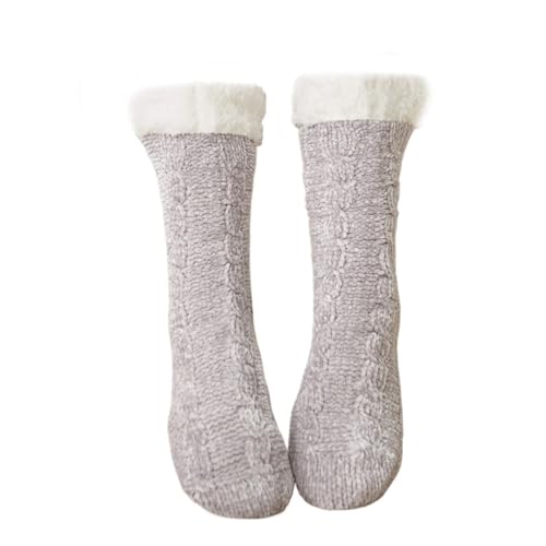 DUBTEDHOU Wärme Strümpfe im Winter, Damen Winter-Hausschuhsocken, mehrfarbig, Einheitsgröße(Light Gray) von DUBTEDHOU