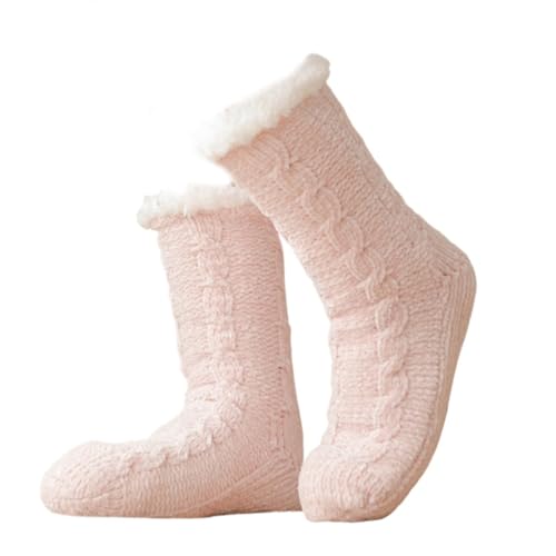 DUBTEDHOU Wärme Strümpfe im Winter, Damen Winter-Hausschuhsocken, mehrfarbig, Einheitsgröße(Pink) von DUBTEDHOU
