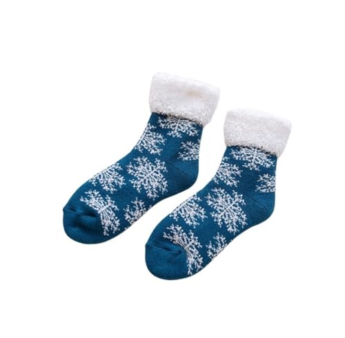DUBTEDHOU Wärme Strümpfe im Winter, Herren Damen Thermo Winter Skistiefel Socken 2er Pack Mehrfarbig(Blue) von DUBTEDHOU