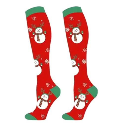 DUBTEDHOU Wärme Strümpfe im Winter, Socken Weihnachten Kalb Atmosphäre Gedruckt Gestrickt Polyester Baumwolle(S3 triple double) von DUBTEDHOU