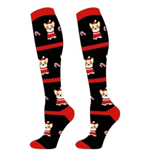 DUBTEDHOU Wärme Strümpfe im Winter, Socken Weihnachten Kalb Atmosphäre Gedruckt Gestrickt Polyester Baumwolle(S4 triple double) von DUBTEDHOU