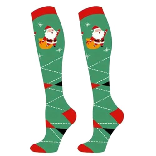 DUBTEDHOU Wärme Strümpfe im Winter, Socken Weihnachten Kalb Atmosphäre Gedruckt Gestrickt Polyester Baumwolle(S6 triple pair) von DUBTEDHOU
