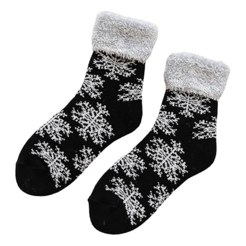 DUBTEDHOU Wärme Strümpfe im Winter, Warme und dicke Damensocken mit Weihnachtsdruck, mehrfarbig(A2 Double) von DUBTEDHOU